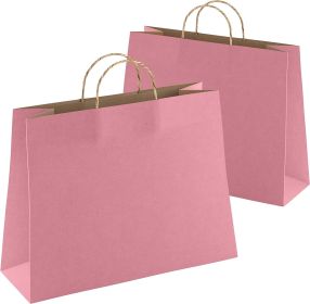 Purple Shopping Bags Bulk Pack of 50 Large Paper Bags 16 x 6 x 12 Kraft Bags with Handles 16x6x12 Paper Kraft Bag 150 GSM Wine Bag