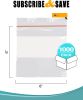 Pack of 1000 Write-On Block Seal Top Bags 6 x 6. Thickness 4 mil. Ultra Thick Poly Bags 6x6. Plastic Bags for Packing; Storing; Industrial; Food Servi