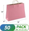 Purple Shopping Bags Bulk Pack of 50 Large Paper Bags 16 x 6 x 12 Kraft Bags with Handles 16x6x12 Paper Kraft Bag 150 GSM Wine Bag