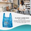 Pack of 1000 Thank You Plastic Bags 8 x 4 x 15. Blue Carry-Out T-Shirt Bags 8x4x15; Thick 0.55 mil. Reusable Preprinted Shopping Bags. Durable Poly Ba