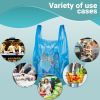 Pack of 1000 Thank You Plastic Bags 8 x 4 x 15. Blue Carry-Out T-Shirt Bags 8x4x15; Thick 0.55 mil. Reusable Preprinted Shopping Bags. Durable Poly Ba