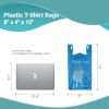 Pack of 1000 Thank You Plastic Bags 8 x 4 x 15. Blue Carry-Out T-Shirt Bags 8x4x15; Thick 0.55 mil. Reusable Preprinted Shopping Bags. Durable Poly Ba