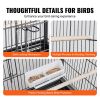 VEVOR 52 inch Standing Large Bird Cage, Wrought Iron Flight Bird Cage for Parakeets, Cockatiels, Parrots, Macaw with Rolling Stand and Tray