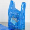 Pack of 1000 Thank You Plastic Bags 8 x 4 x 15. Blue Carry-Out T-Shirt Bags 8x4x15; Thick 0.55 mil. Reusable Preprinted Shopping Bags. Durable Poly Ba