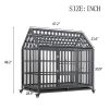 Heavy Duty Dog Cage pet Crate with Roof & window on roof