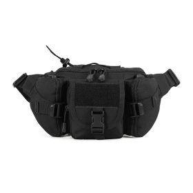 Outdoor military fan tactical belt bag (Color: Black)