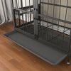 Modern Kennel Dogs room up to 80 LB, Dog crate furniture with Multi-Purpose Rremovable Ttray, Double-Door Dog House, lift Panel, 360 Degree Rotation -